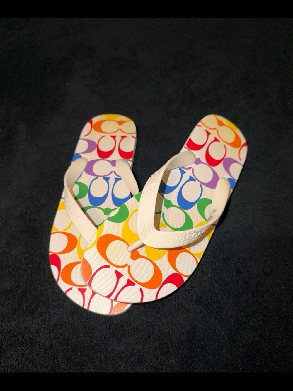 Coach Multicolor Signature Flip Flops